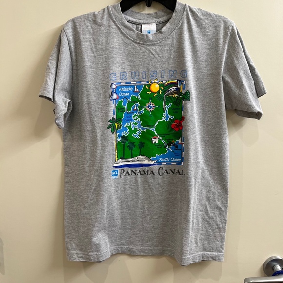 Norwegian Cruise Line NCL Panama Canal Tee Shirt Men's Medium, Good Condition. - Picture 1 of 8